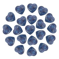 Uxcell 20 Pcs Natural Heart Shaped Crystal Stone, 0.8 Inch Mini Polished Love Gemstone Crystal, Pocket Rock Engraved Worry Stones for Women Gifts Meditation, Dark Blue