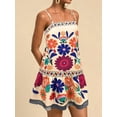 thumbnail image 3 of Women'S Floral Boho Flowy Mini - Dress Ruffle Hem Spaghetti Strap Vacation Tank Dresses  XL, 3 of 7