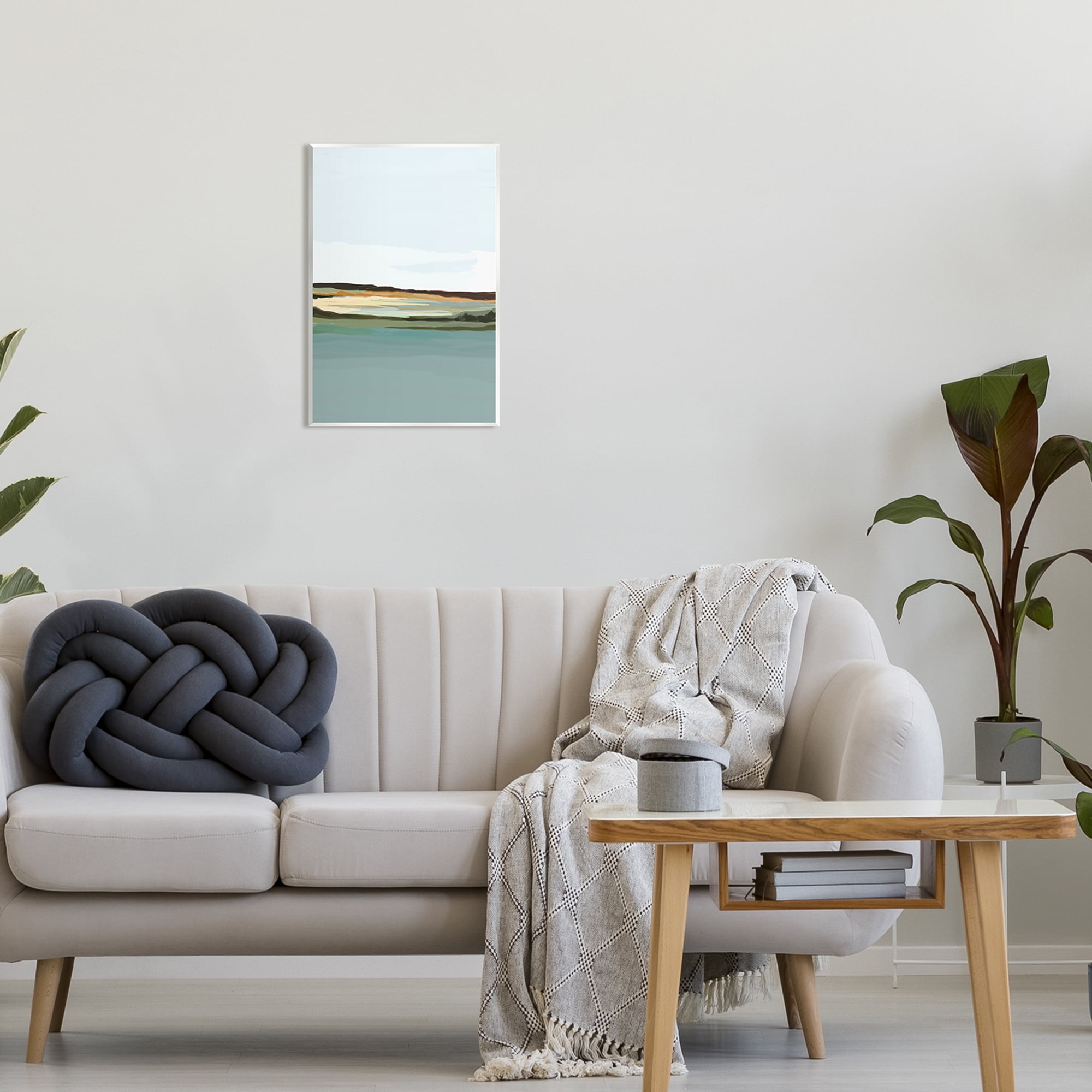 Stupell Industries Modern Lake Shore Abstract Painting Unframed Art Print Wall Art, 13 x 19