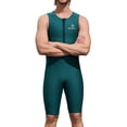 thumbnail image 3 of Raenseen Men 2MM Wetsuit Swimwear Rash Guards Sleeveless Zipper Bodysuit Swimsuit Dark Green M, 3 of 4