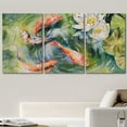thumbnail image 2 of wall26 Canvas Print Wall Art Watercolor Japanese Koi Fish &amp; Water Lily Animals Wildlife Illustrations Realism Rustic Scenic Colorful Multicolor for Living Room, Bedroom, Office - 16"x24&quot, 2 of 5