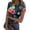 Dark Green(Floral Print), variant on Sexy Tops for Women Short Sleeve Ribbed Slim Fit Hawaiian Shirts for Women Casual Maple Leaf Print Crew Neck Tops for Women Trendy Stretchy Beach Summer Blouses Purple XXL