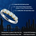 thumbnail image 2 of Gem Stone King 925 Silver and 10K Yellow Gold Sky Blue Aquamarine Wedding-Bands Ring for Women | 0.85 Cttw | Round 3.5MM | Gemstone March Birthstone | Size 5, 2 of 6