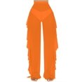 thumbnail image 1 of Traje de baño Cover Up Pants Jumppmile de malla transparente con volantes, naranja, 1 of 6