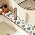 thumbnail image 2 of Yayeee Faucet Mat for Kitchen Sink 14.7" Diatomite Long Splash Guard Pad, Green Christmas House, 2 Pack, 2 of 7