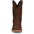 thumbnail image 4 of Justin Boot Company Men's Pecan Brown Water Buffalo Buster Top Square Steel Toe Work Boot, 4 of 7