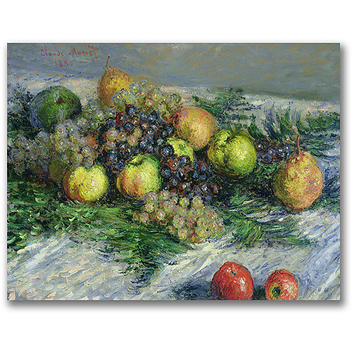 Trademark Fine Art "Still Life With Pears And Grapes" Canvas Wall Art by Claude Monet