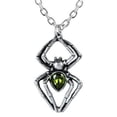 thumbnail image 1 of Alchemy Gothic P904 Pendentif Araignée Émeraude 18 Po. Collier Araignée Venom Vert, 1 of 1