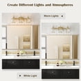 thumbnail image 3 of Crystal Gold Bathroom Vanity Light 3 Light Modern Bathroom Vanity Light Fixtures Over Mirror Modern Crystal Vanity Lighting, 3 of 7