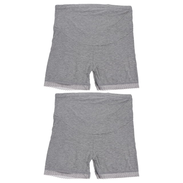 BRIGHTFUFU 2pcs algodón alta cintura de cintura bragas pantalones de seguridad para mujeres embarazadas