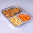 thumbnail image 5 of Pactiv Y7139TP 3 Compartment Aluminum Foil TV Dinner Food Container Tray with Board Lid , 24 oz. | 200/Case, 5 of 6