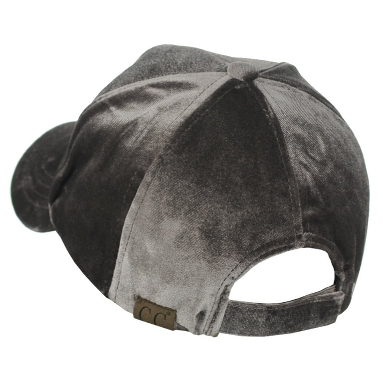 C.C Unisex Soft Velvet Crushable Blank Adjustable Baseball Cap Hat Taupe
