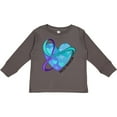 thumbnail image 3 of Inktastic Suicide Prevention Awareness Purple and Teal Heart Ribbon Boys or Girls Long Sleeve Toddler T-Shirt, 3 of 5