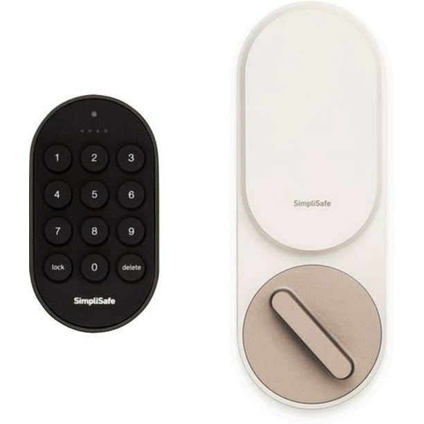 SimpliSafe Smart Lock White + PIN Pad Nickel
