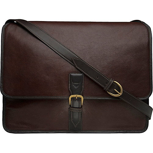 Hidesign HIDESIGN Brown Leather Messenger Shoulder Satchel Work Document Bag 