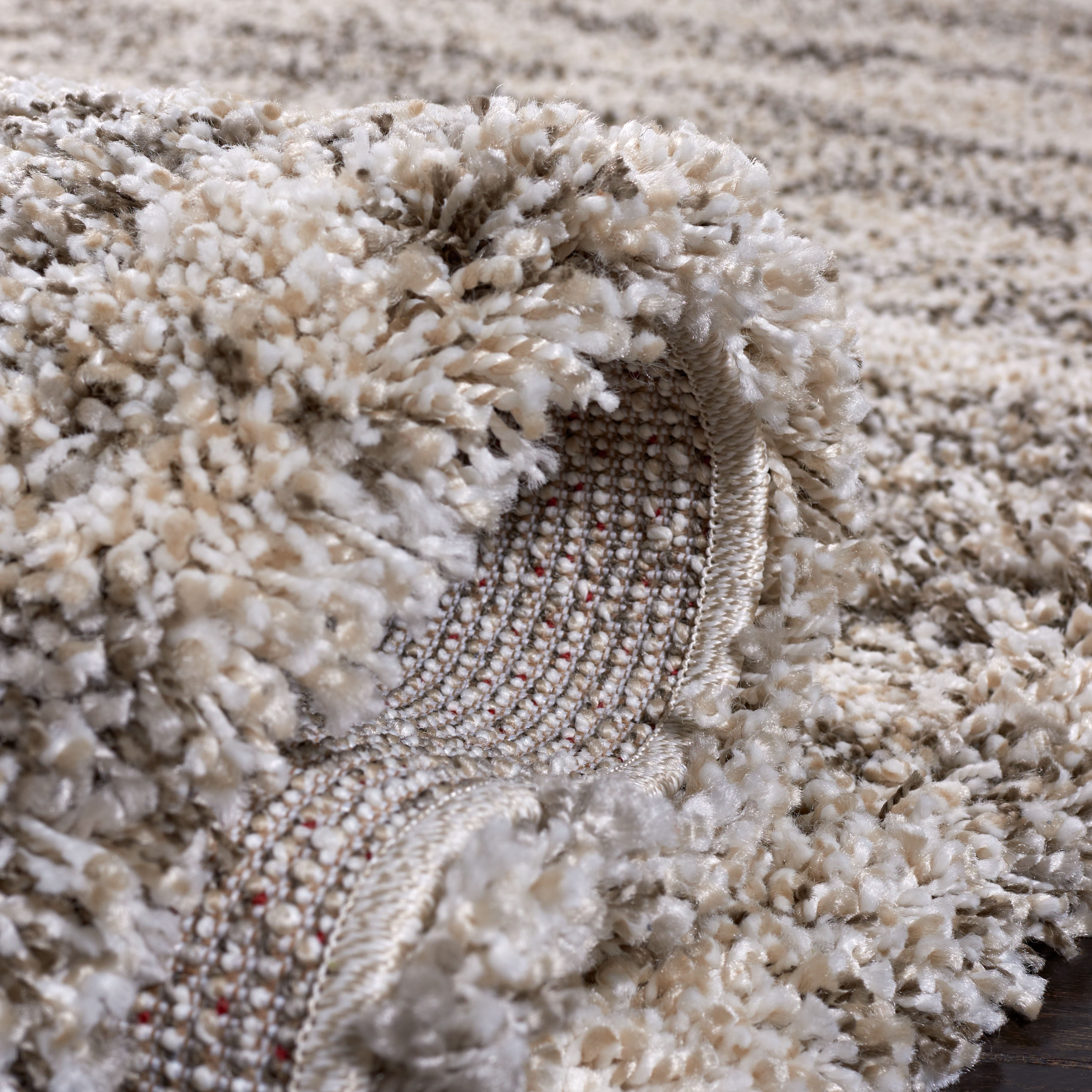 SAFAVIEH Hudson Jack Abstract Shag Area Rug, Ivory/Grey, 9' x 12'