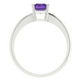 thumbnail image 4 of 1 ctw Solitaire Anniversary Ring for Women | Radiant Cut Natural Amethyst | Hyperallergenic Solid 14K White Gold, 4 of 5