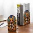 thumbnail image 5 of KLL Artistic Sunflower Corgi Print Wood Book Ends for Shelves,1 Pair Wood Bookends Book Holder Stand Decorative, Book Stoppers for Heavy Duty Books CD File Video Games, 5 of 8