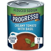 Progresso Creamy Tomato With Basil Soup, Reduced Sodium Canned Soup, Gluten Free, 19 oz