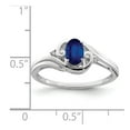 thumbnail image 2 of Sterling Silver Rhodium Plated Diamond and Sapphire Ring - Size 9 - Measures 2mm Wide, 2 of 2