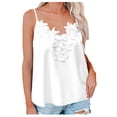 thumbnail image 2 of MRULIC tank tops women Women Fashion Solid Color Sexy Lace V-neck Camisole Vest Tank Top Womens tank tops White + US：12-14, 2 of 9