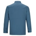 thumbnail image 6 of LNWUY Men's Business Pinstripe Long Sleeve Lapel Shirt Casual Striped Button Down Shirts Regular-Fit Work Dress Shirt Light Blue XXL, 6 of 7