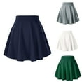 thumbnail image 3 of Fgnfyis Women's Mini Flared Skirt Casual Pleats Versatile Solid Color Stretchy Skirt for Comfort and Style Green L, 3 of 3