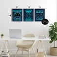 thumbnail image 3 of Stupell Industries Retro Blue Gaming Words 3 Piece Wall Plaque Art Set, design by Marcus Prime, 3 of 7