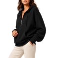 thumbnail image 2 of Women's Hoodies Fall Fashion Outfits Workout Sweatshirts Y2k Winter Zip Up Jackets Oversized Tops Black S, 2 of 7