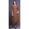 thumbnail image 3 of Bimba Robe Kurti Longue Imprimée Tunique Droite Manches 3/4 Robes pour Femmes Haut, 3 of 6