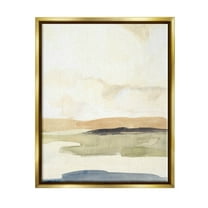 Stupell Industries Rural River Landscape Scenery Painting Metallic Gold Floating Framed Canvas Print Wall Art, Design by Annie Warren