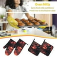 thumbnail image 5 of Cauagu Lone Rider Under Red Sky Print Oven Mitts and Pot Holders 4 pcs Set,Extra Thicken Long Kitchen Oven Glove Potholders BBQ Gloves-Oven Mitts and Pot Holders(11 Inch), 5 of 6