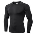 thumbnail image 1 of Camiseta deportiva de secado rápido para hombre, de manga larga, elástica, ajustada, para correr, entrenamiento, transpirable, que absorbe el sudor, 01510, 1 of 6