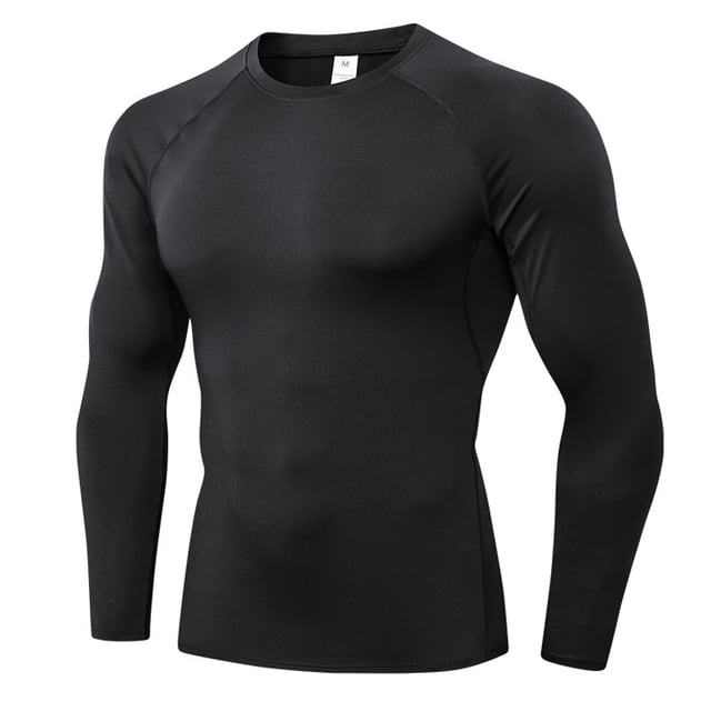 Camiseta deportiva de secado rápido para hombre, de manga larga, elástica, ajustada, para correr, entrenamiento, transpirable, que absorbe el sudor, 01510
