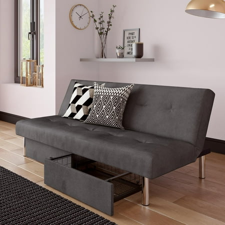 Realrooms Stacey Futon Couch With Storage Drawers Small Spaces