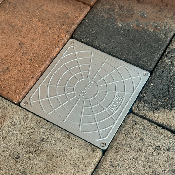 5.5 in. Premium Steel Heavy Duty Square Paver Cleanout Grate for septic sewage Cleanout Cover Made in the USA