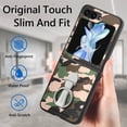 thumbnail image 4 of ELEHOLD Case for Samsung Galaxy Z Flip 5 2023,Camouflage Pattern with 360 Rotating Ring Holder Stand Slim Shockproof Rugged PU Leather Protective Case for Samsung Galaxy Z Flip 5 - Green, 4 of 7