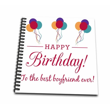 3dRose Happy Birthday - Best Boyfriend ever - Mini Notepad, 4 by