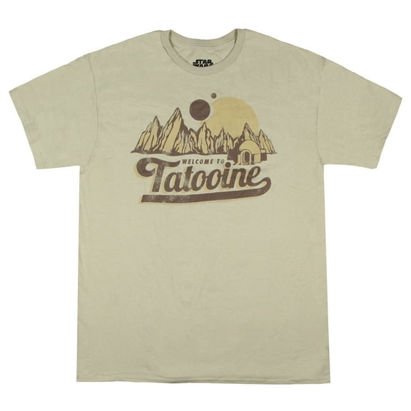 Star Wars Men's Welcome To Tatooine Distressed Adult T-Shirt Brown