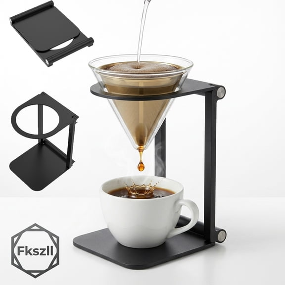 Fkszll Pour Over Coffee Maker Stand,Foldable Portable Electric Espresso Machine Stand,Holder for Coffee Grinder,Universal Dripper,Travel Coffee Maker for office,home,camping Square
