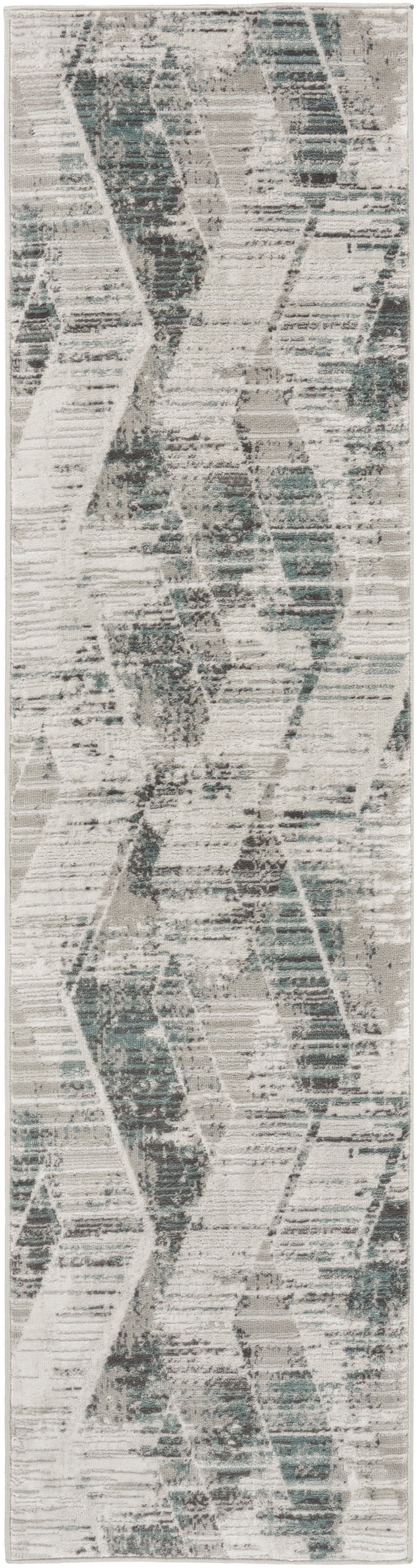 Nourison Thalia 2'2" x 8' Grey/Beige Modern & Contemporary Indoor Rug