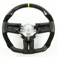 thumbnail image 3 of Ikon Motorsports Steering Wheel Bodykit Replacement Compatible With 2010-2014 Ford Mustang Carbon Fiber & Alcantara Yellow Stitch & Indicator 2011 2012 2013, 3 of 8