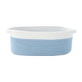 thumbnail image 1 of Cesta de cuerda de algodón, cesta tejida resistente y multiusos para organizar cestas vacías. blanco azul claro, 1 of 9