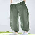 thumbnail image 4 of Juslio Boys Pants Pockets Solid Breathable Thin Mosquito Proof Mid Size Summer Pocket Green, 4 of 5