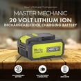 thumbnail image 3 of Master Mechanic Batterie Rechargeable au Lithium Ion 20 Volts pour Outils, Verte, 3 of 6