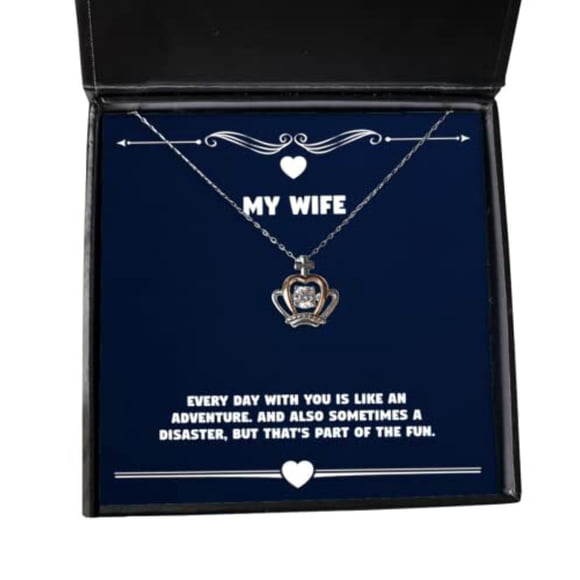 Cadeaux Uniques pour Femme, Chaque Jour avec Vous Est comme une Aventure. et Aussi Parfois a, Pendentif Couronne de Mari, Bijoux pour Femme, Idées Cadeaux Bijoux, Meilleurs Bijoux Cadeaux pour Femme