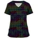 thumbnail image 4 of Tops de mujer de manga corta con cuello en V Tops uniforme de trabajo Tie-Dye gradiente Arco Iris estampado Floral con cuatro bolsillos blusa Pompotops  hkajfhjk463139, 4 of 6