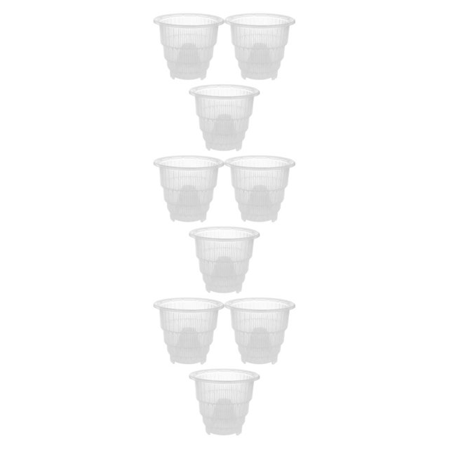 Maytalsory 3piece Breathable Planter For Plants Extra Thick And Safe Water-draining Drainage Container Planter Transparent Color 3Set