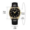 thumbnail image 2 of Resicozy Men Watches Round Dial Classic Watch with Leather Strap for Daily Casual Wear - Birthday Holiday Gifts for Father Husband Black, 2 of 2