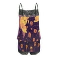 thumbnail image 4 of SwiftWear 2 Piece Womens Halloween Pajamas Set Comfy Lace Patchwork Cami Top and Shorts Soft Loungewear Cute Sleepwear M, 4 of 5